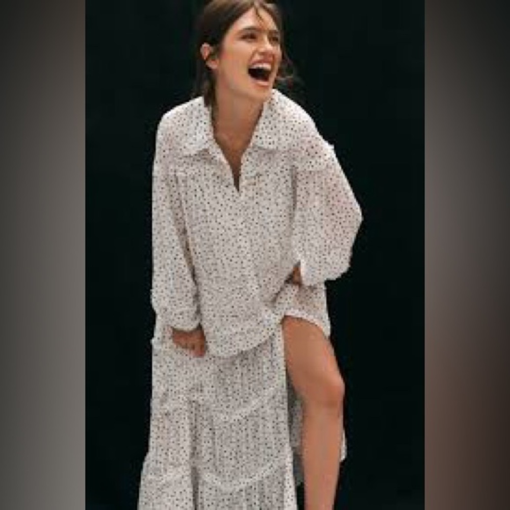 By Anthropologie Long-Sleeve Smocked Tiered Maxi Dress NWT BEST PRICE!